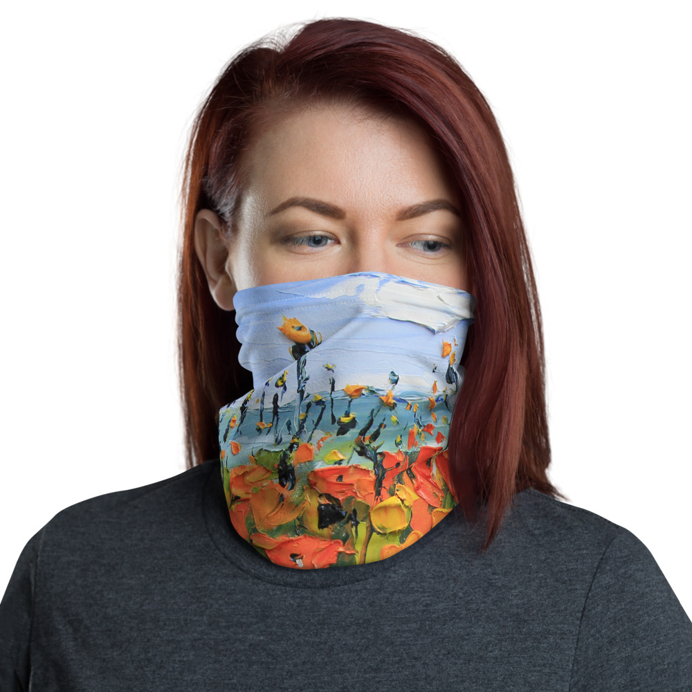This neck gaiter is a versatile accessory that can be used as a face ...